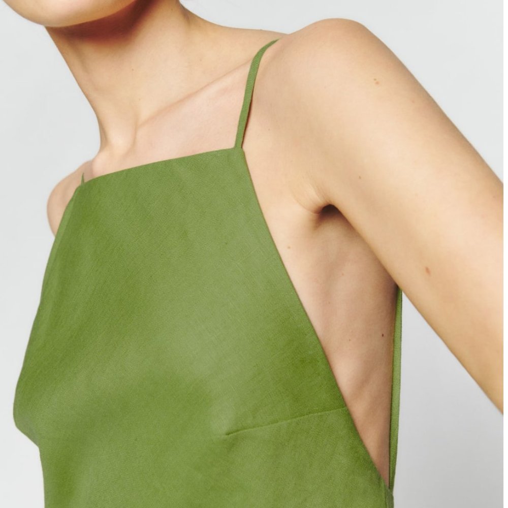 Reformation Selia Linen Dress - Avocado - Picture 9 of 10